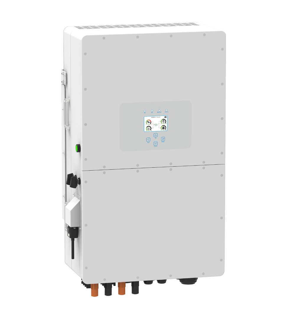 SUN‐50K‐SG01HP3‐EU‐BM4 Deye SUN-50K-SG01HP3-EU-BM4 – сучасний трифазний гібридний інвертор має потужність 50000Вт, напругу акумуляторних батарей 160-800В, що зможе забезпечити надійну систему електроживлення. Підтримка трифазного струму надає можливість широкого застосування пристрою.